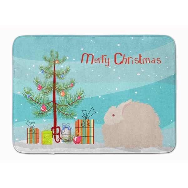 Carolines Treasures Fluffy Angora Rabbit Christmas Machine Washable Memory Foam Mat BB9326RUG - main